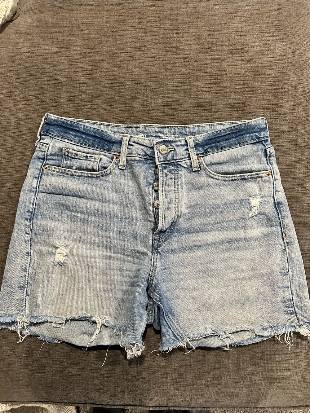 Old Navy Light Blue Distressed Denim Jean Shorts